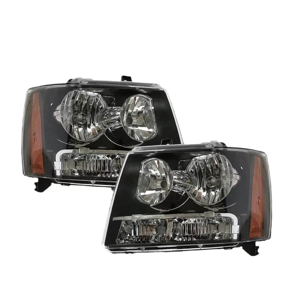 مصباح أمامي للسيارة من Pop DRL مصباح أمامي LED لسيارة شيفروليه أفالانش سوبربان تاهو 2007-2014 مصابيح أمامية قياسية أمريكية