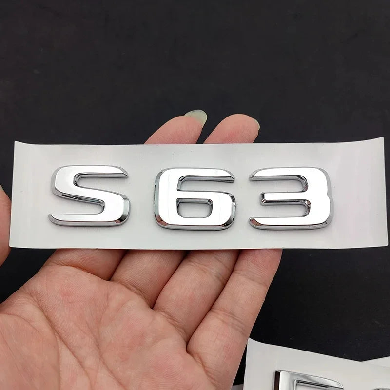 ملصق شعار صندوق السيارة ثلاثي الأبعاد من الكروم ABS لملحقات السيارة Mercedes AMG CE 63 W205 W204 W213 W212 W222 W221 C63 E63 S63