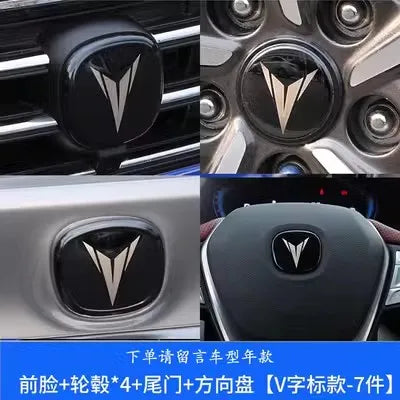 ملصقات شعار سيارة Changan CS55 PLUS موديل 2024، ملصق معدني لعجلة القيادة الأمامية والخلفية
