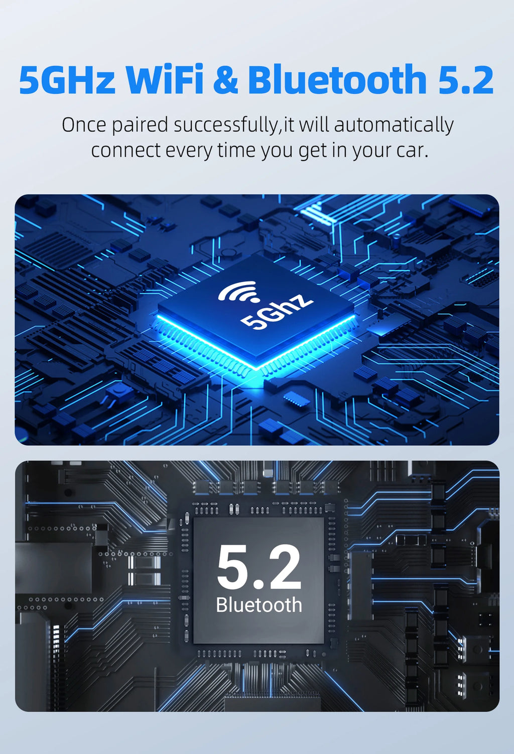 GetPairr Wireless CarPlay Dongle Android Auto Mini Adapter Plug And Play WiFi Fast Connect Universal For Cars with Wired Carplay