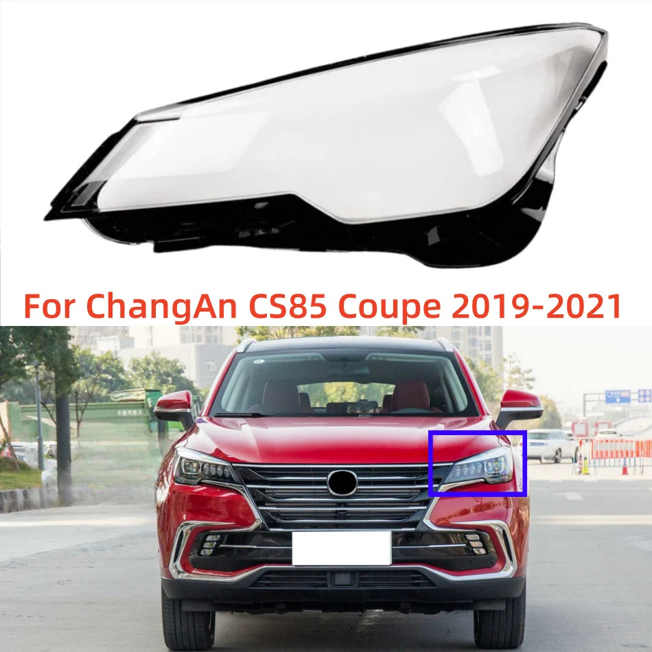 غطاء المصباح الأمامي لسيارة ChangAn CS85 كوبيه 2019 2020 2021، غطاء المصباح الأمامي، غطاء المصباح الأمامي، غطاء المصباح الشفاف