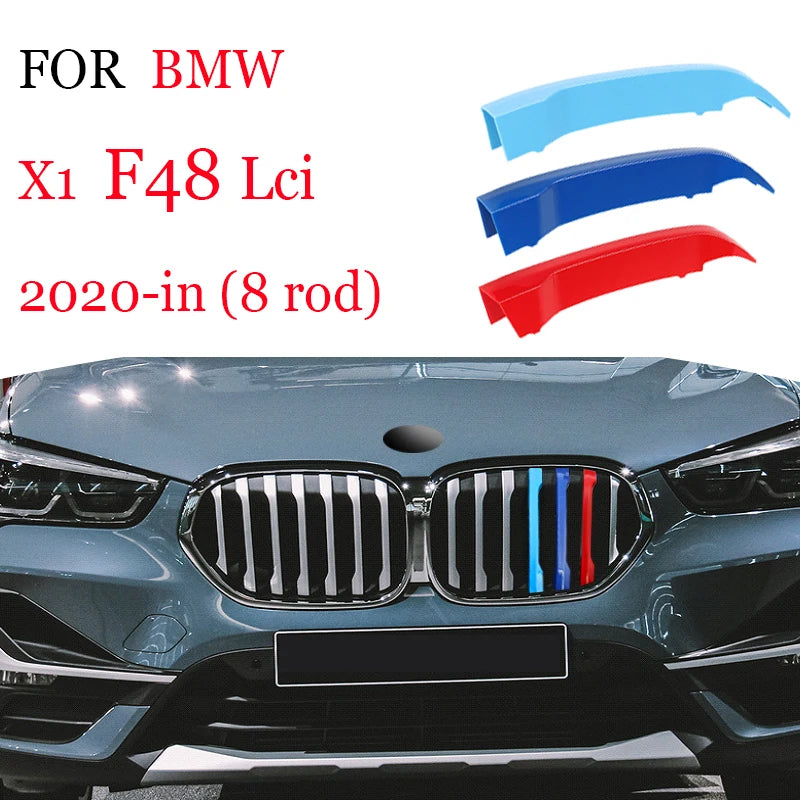3 قطع شريط تزيين شبكة السيارة لسيارات BMW X1 X2 X3 X4 X5 X6 X7 E84 F48 F49 F39 E83 F25 G01 F26 G02 E70 F15 E53 G05 E71 E72 F16 G06 G07