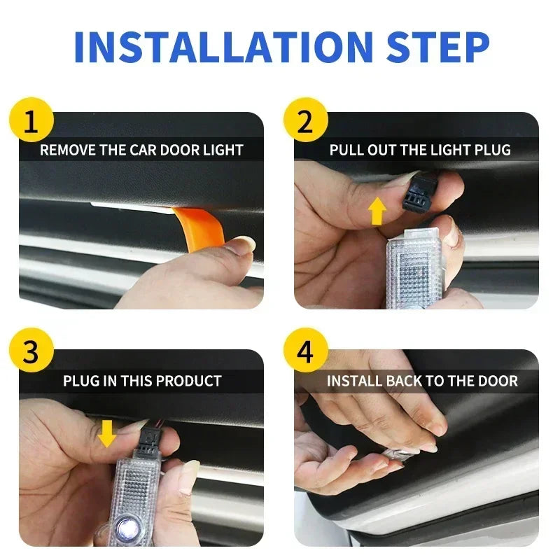 2PCS Car Goods LED Logo Laser Projection Light Auto Door Welcome Light For BMW 50th E63 E64 F60 F32 F33 F36 F82 F83 Accessories