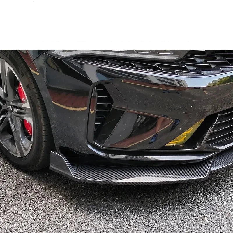 3PCS Glossy Look Front Bumper Spoiler Trim Lip Front Bumper Lip Carbon Fiber Look For KIA K5 2020-2021