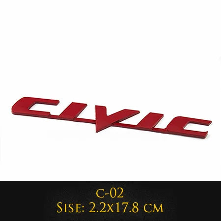 ملصق شعار سيارة معدني ثلاثي الأبعاد من Ivtec بتصميم شعار هوندا سيفيك، ملصقات صندوق السيارة الخلفي، ملحقات السيارات