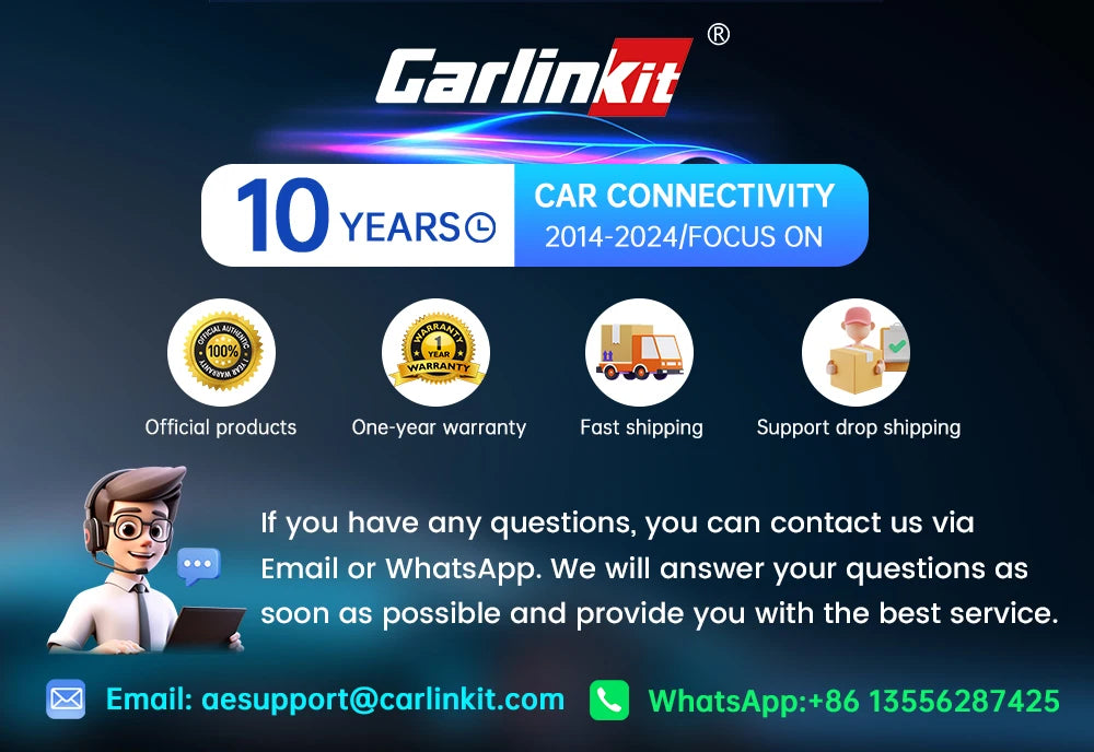 CarlinKit 5.0 & CarlinKit 4.0 Wireless CarPlay Android Auto Waze Music Spotify Auto For Audi Golf Peugeot Mazda KIA Mercedes MG
