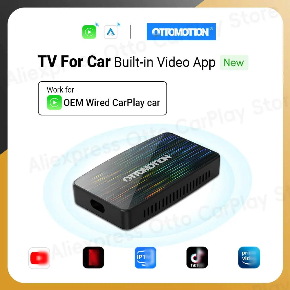 Play2Video Pro Wireless CarPlay Android Auto All-in-one Adapter Built-in 5 Video App Support TV Box Car Play Newest 2025