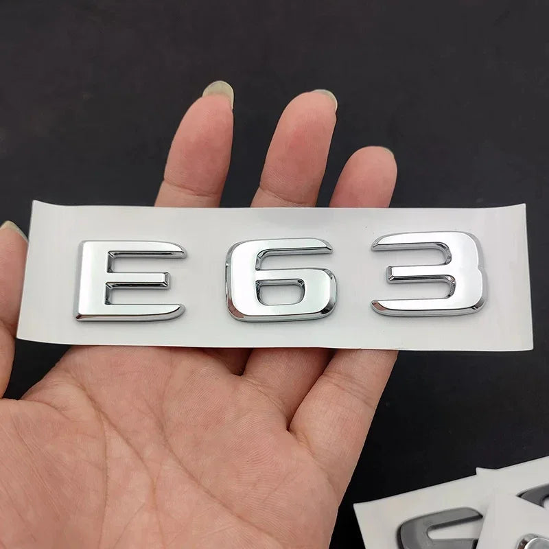 ملصق شعار صندوق السيارة ثلاثي الأبعاد من الكروم ABS لملحقات السيارة Mercedes AMG CE 63 W205 W204 W213 W212 W222 W221 C63 E63 S63