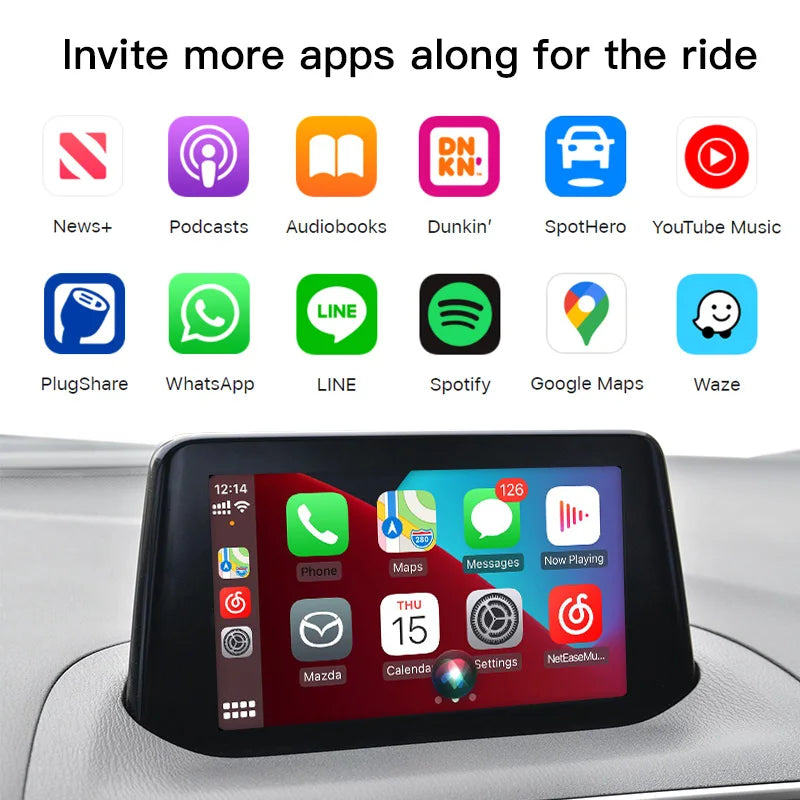 New Upgrade  CarPlay Android Auto USB Hub Adapter for Mazda 2 3 6 CX3 CX5 CX8 CX9 MX5 miata TK78669U0C Retrofit Kit 00008FZ34