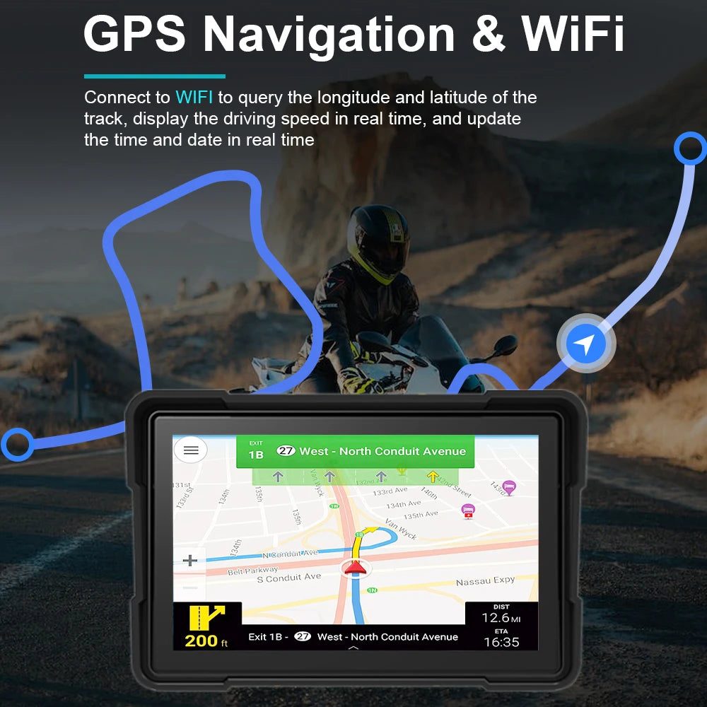 5'' Carplay for Motorcycle Screen Smart Screen Waterproof Wireless Android Auto Dash Board DVR Monitor Navigation GPS TPMS WiFi