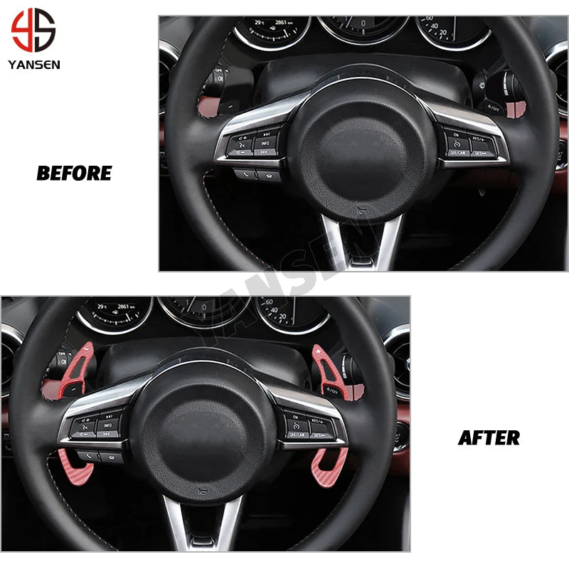 2pcs/lot Car Sports Steering Wheel Shift Paddle Shifter For Mazda 3 6 CX-3 CX-4 CX-5 MX-5 Paddle Shift Sticker Accessories