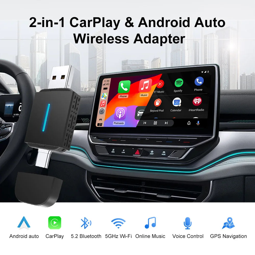 Car Wired To Wireless Carplay Box Car Interconnection Box Car Adapter Wireless Carplay Box Plug and Play