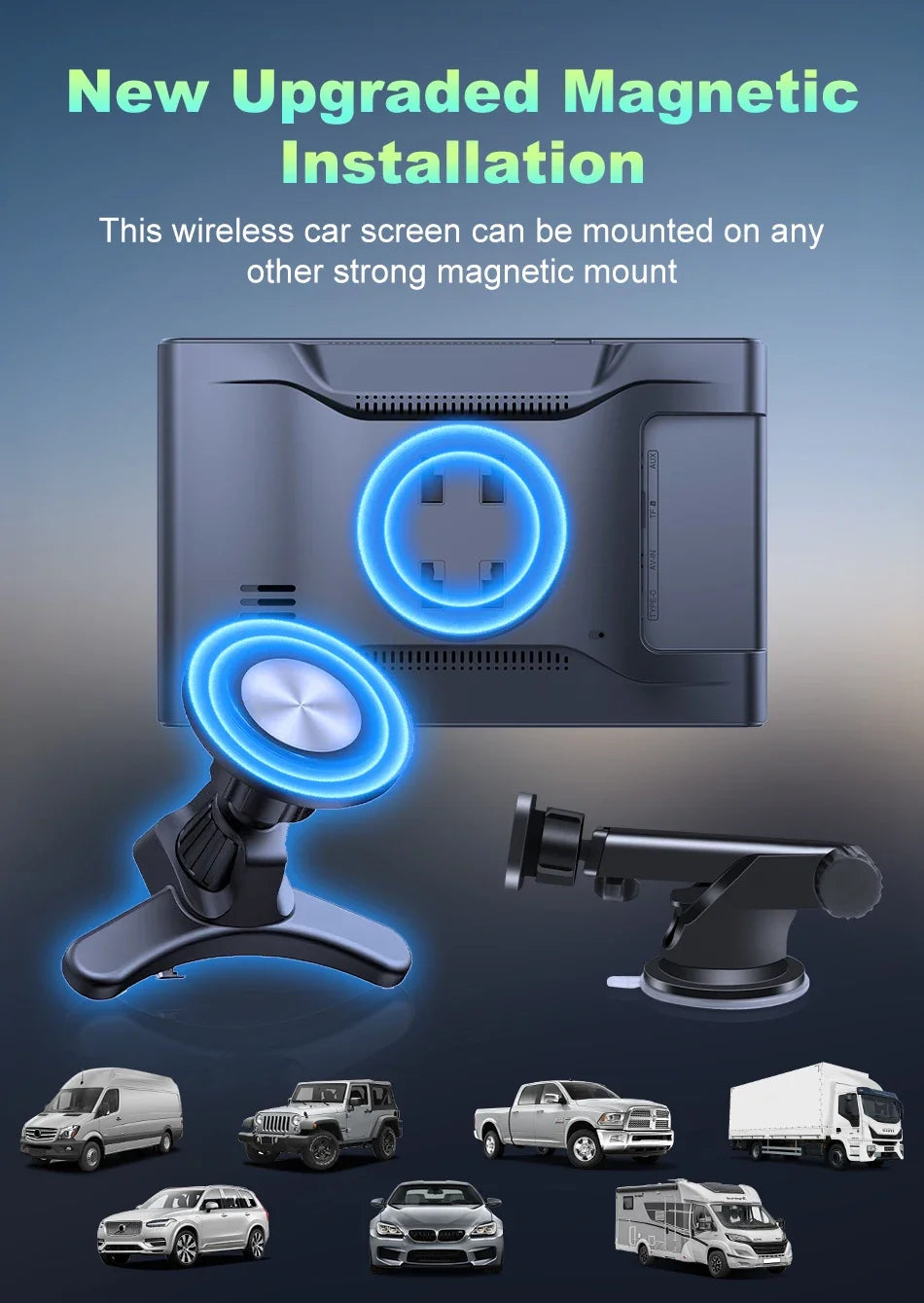 New 8 inch Carplay Screen for Car Wireless Carplay Android Auto Horizontal and Vertical Screen Navigation GPS Portable Car Radio