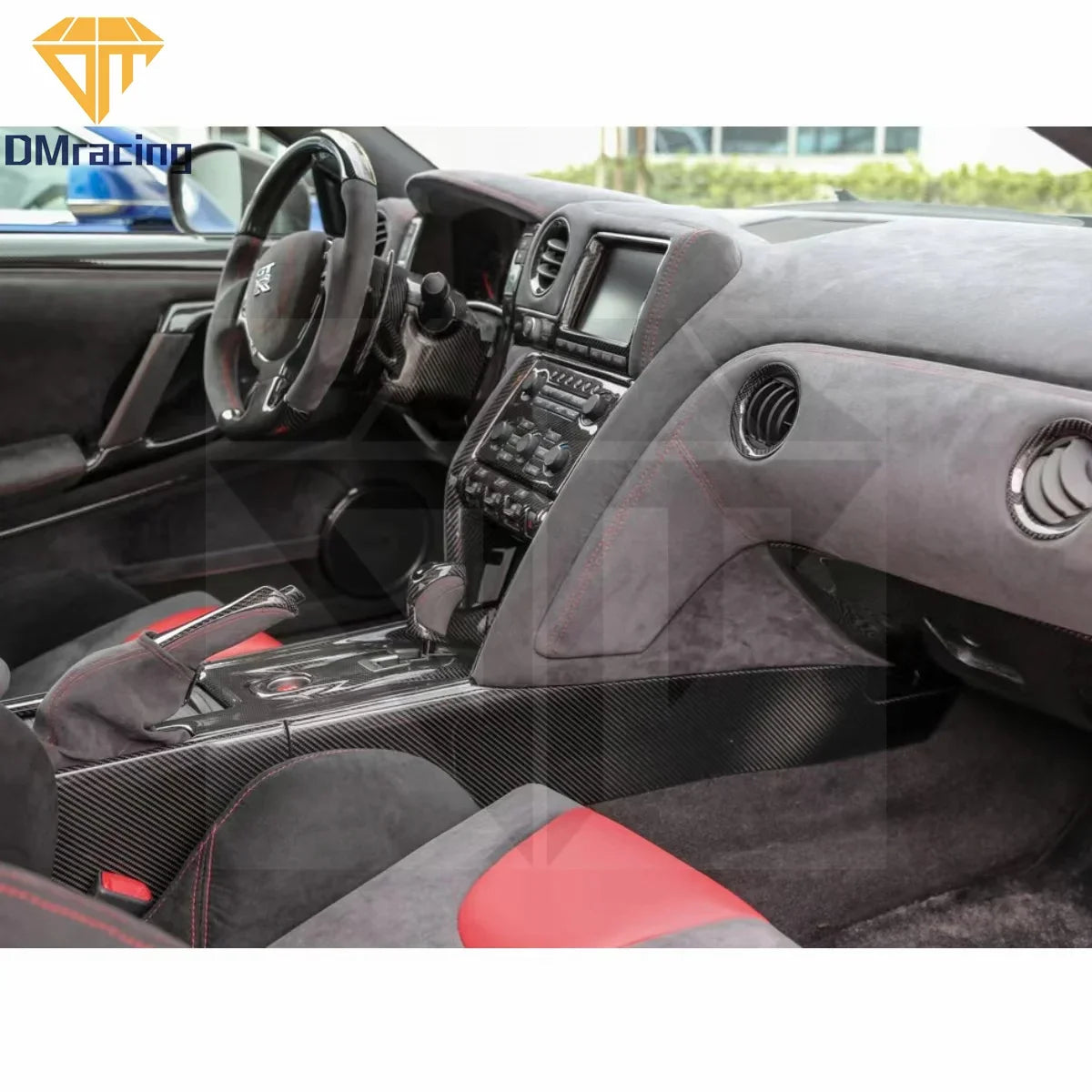 غطاء داخلي من ألياف الكربون بنسبة 100% (35 قطعة) لسيارة نيسان GTR R35 2008-2016