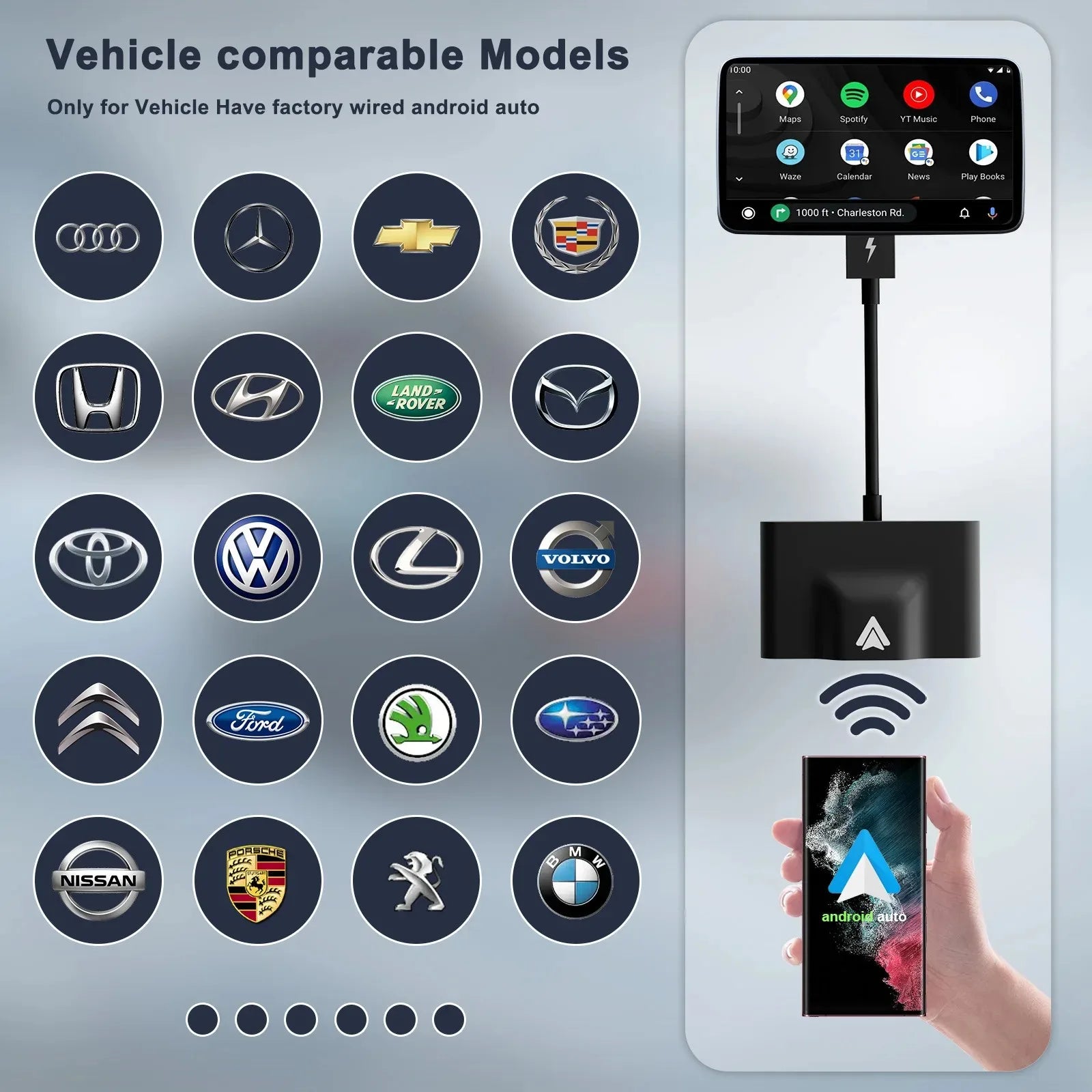 Wireless CarPlay Adapter for Android/Iphone IOS Convert Wired CarPlay to Wireless Dongle Plug Paly USB/Type-C Auto Car Adapter