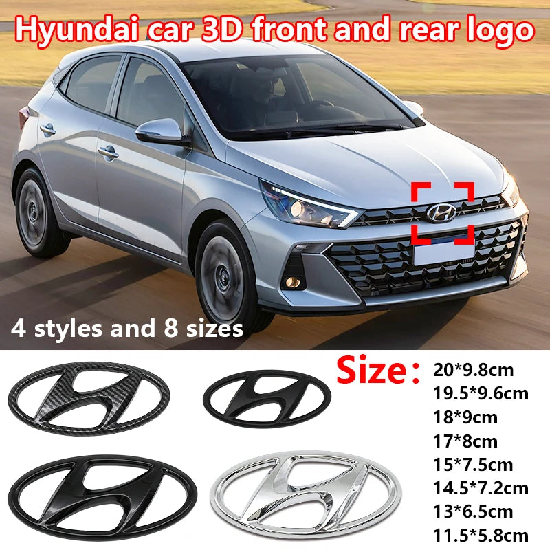 ABS Hyundai Car Logo Front Grille Decoration Sticker Accessories For Tucson I40 ix25 ix35 Emblem Accent Elantra Santa fe Sonata