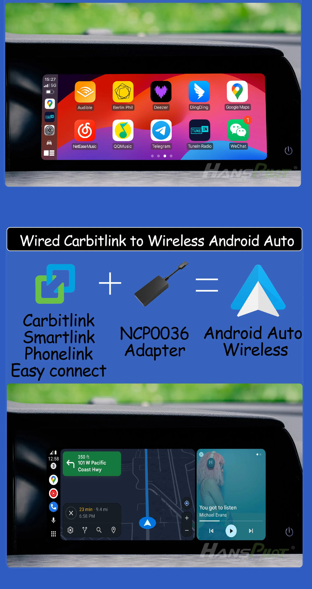 NCP0036 NCP0039 Changan CS35 plus، Hunter، Alsvin carbitlink محول اتصال سهل التحويل إلى CarPlay وAndroid Auto