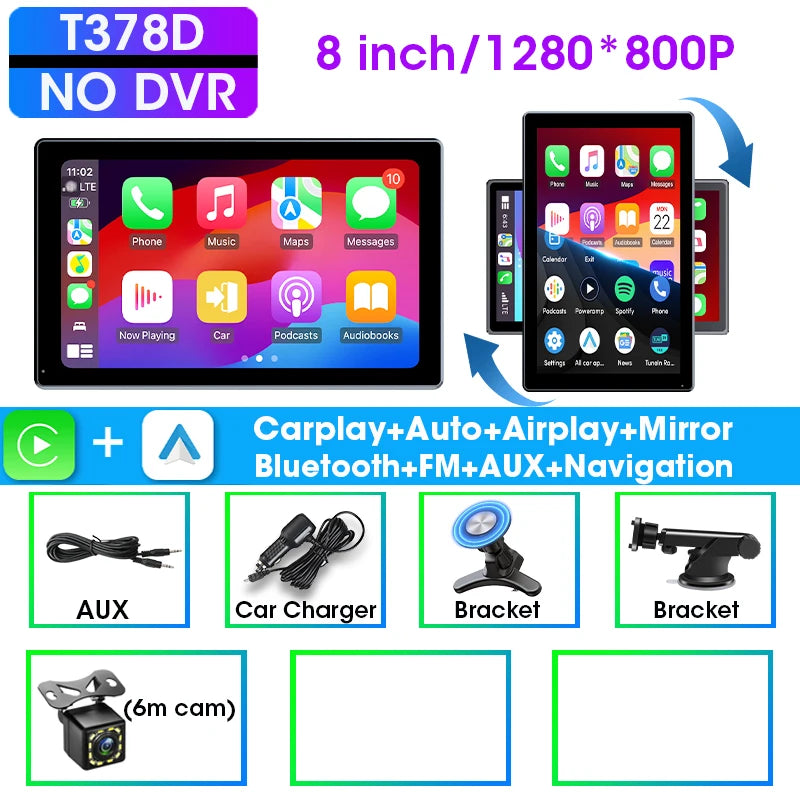 New 7/8/9" Carplay Screen for Car Vertical Screen Car Radio Wireless Carplay Android Auto Multimedia Video Player Car Monitors