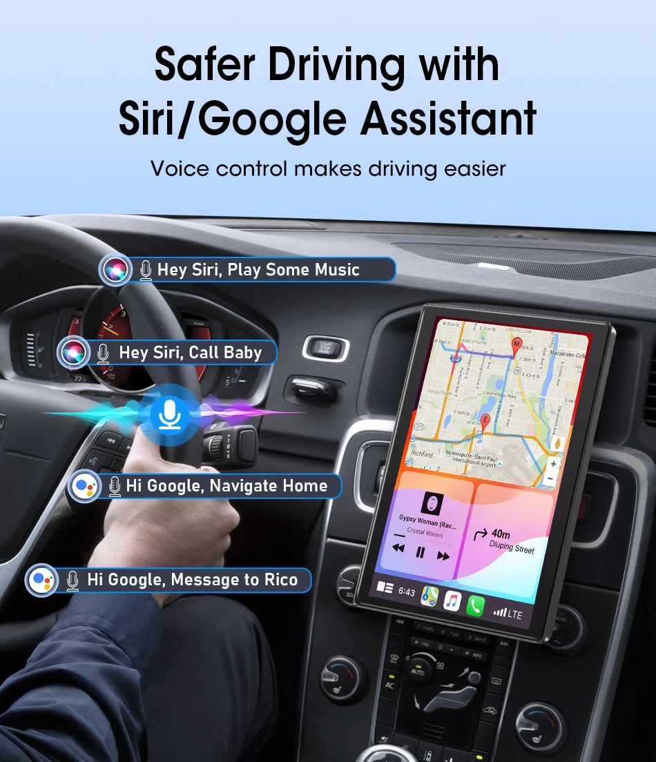 New 7/8/9" Carplay Screen for Car Vertical Screen Car Radio Wireless Carplay Android Auto Multimedia Video Player Car Monitors