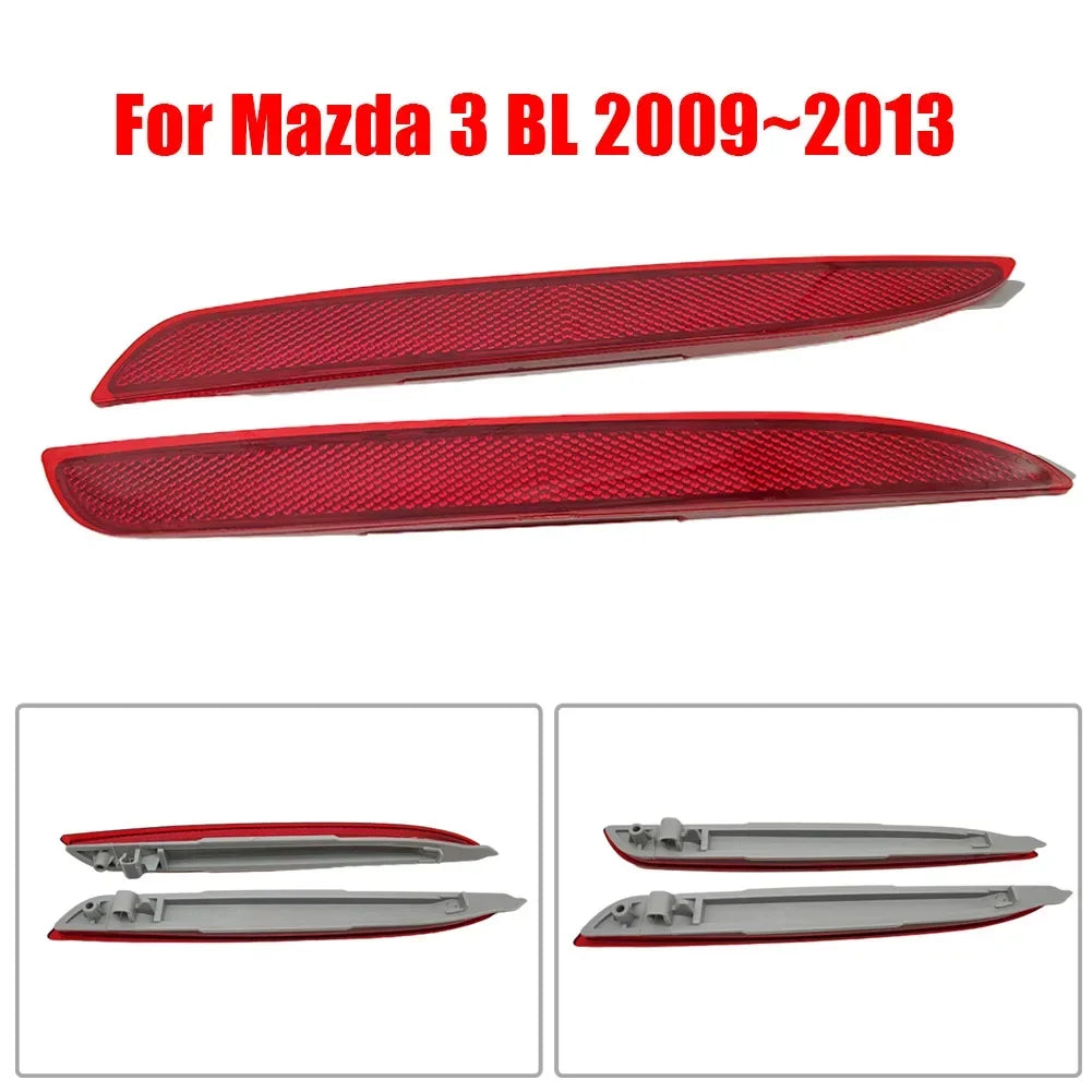 ABS Plastic Red Rear Bumper Bar Reflector Rear Bumper Reflector For Mazda 3 BL 2009~2013 1011108 Accessories For Vehicles