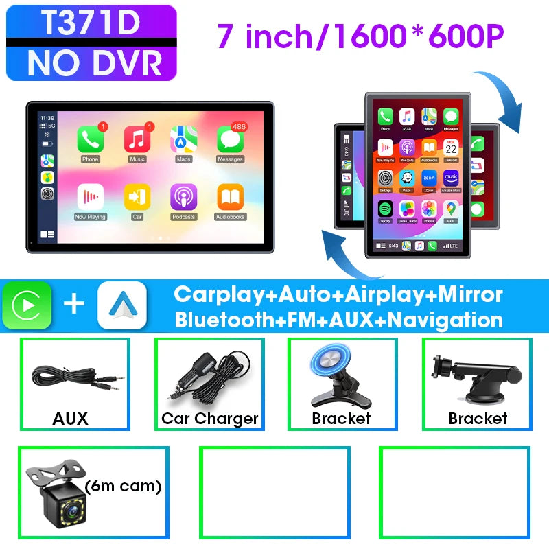 New 7/8/9" Carplay Screen for Car Vertical Screen Car Radio Wireless Carplay Android Auto Multimedia Video Player Car Monitors