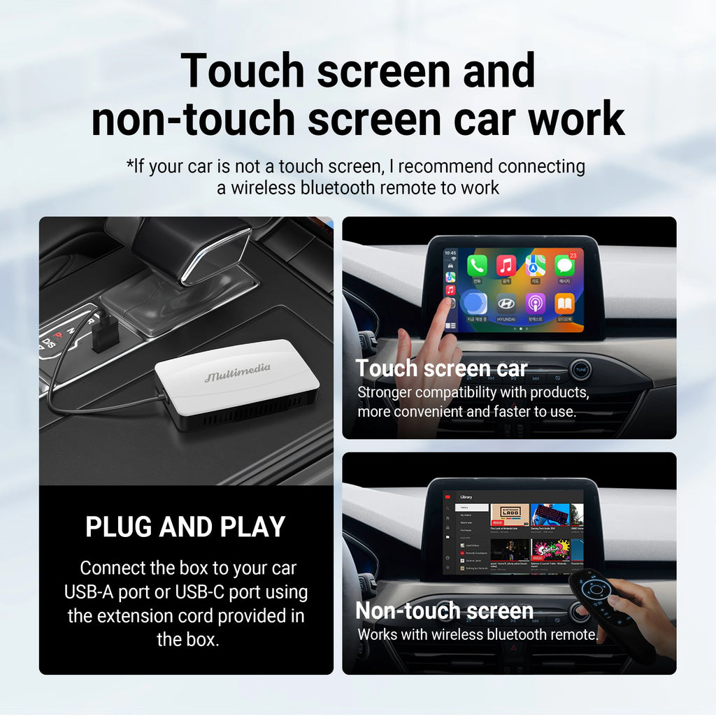 Play2Video Pro Wireless CarPlay Android Auto Adapter Built-in Video App for Youtube Multimedia TV Car Accessories for Netflix