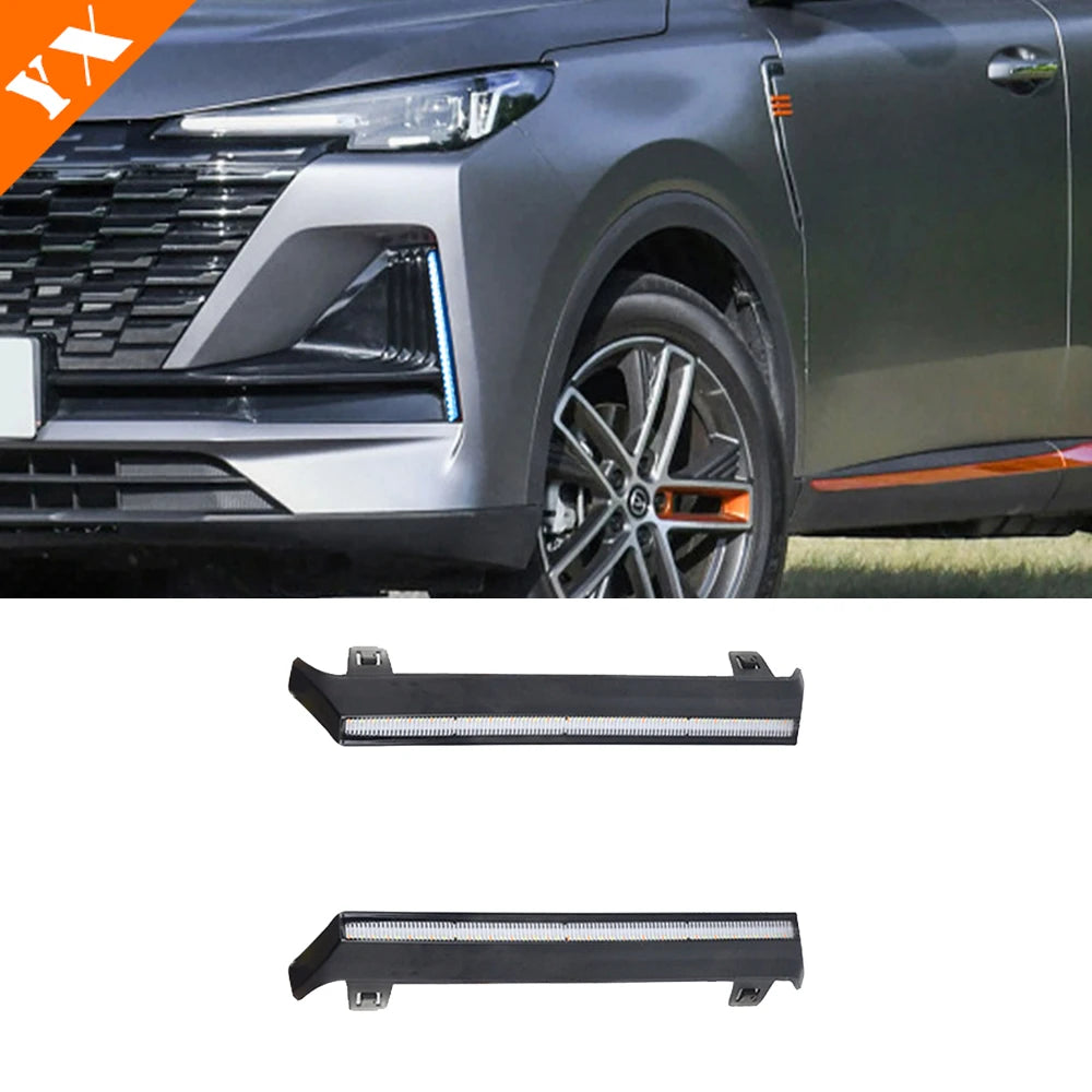 ملحقات بديلة لسيارة Changan CS55 Plus 2 gen 2022-2024، غطاء مصباح الضباب الأمامي للسيارة، غطاء مصباح LED، قالب واقي للزينة