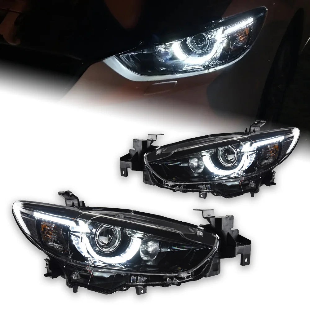 Car Headlights For Mazda 6 Atenza 2013-2016 LED Headlights Assembly Upgrade DRL Bicofal Lens Dynamic Signal Lamp Accessories