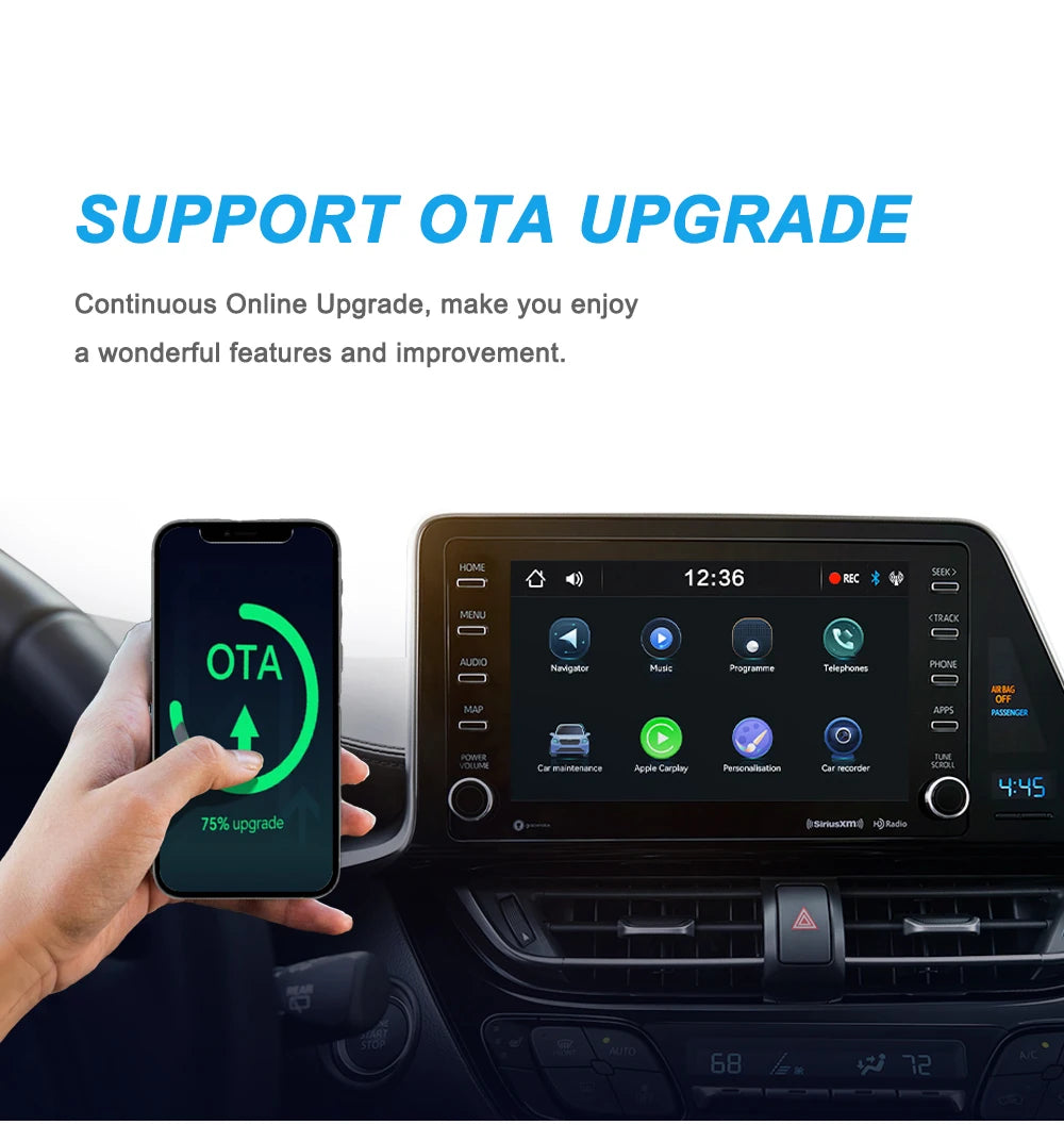 2025 2in1 Wireless Carplay&Android Auto Box 2in1 Wired to Wireless Dongle Automatic Connect Adapter Bluetooth Plug&Play Mini Box