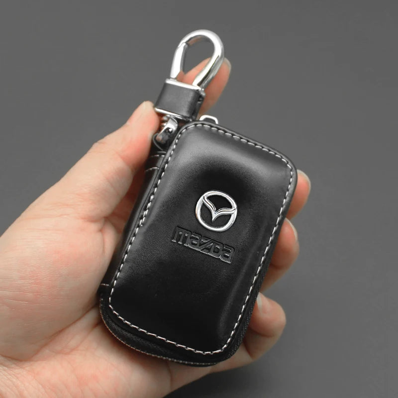 For Mazda Axela Atenza Demio 3 6 2 323 CX3 CX5 MX3 RX8 MP MS Auto Accessories Car Logo Leather Key Case Wallet Cover