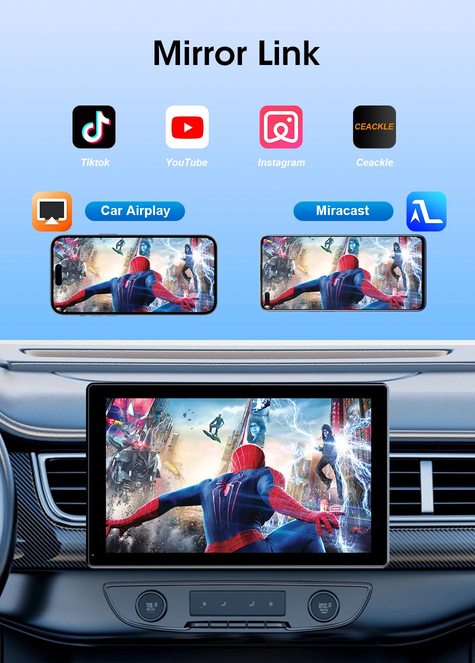 New 7/8/9" Carplay Screen for Car Vertical Screen Car Radio Wireless Carplay Android Auto Multimedia Video Player Car Monitors