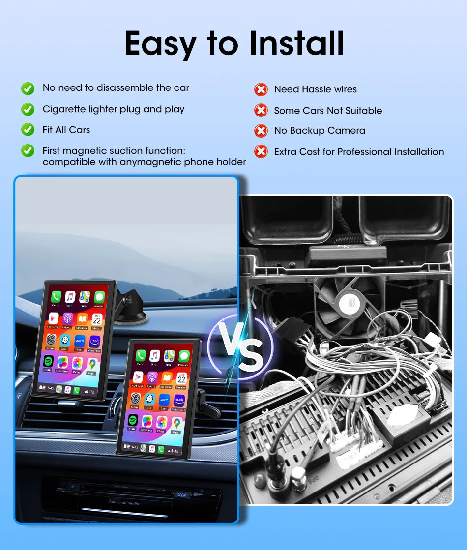 New 7/8/9" Carplay Screen for Car Vertical Screen Car Radio Wireless Carplay Android Auto Multimedia Video Player Car Monitors