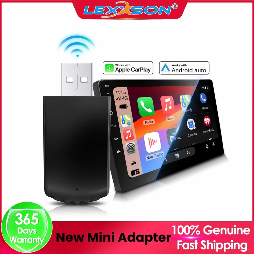 2024 New Wireless Carplay Android Auto Wireless Adapter Smart Dongle 2in 1 5G Wifi&Bluetooth 5 For Wired CP AA Connect Plug&Play