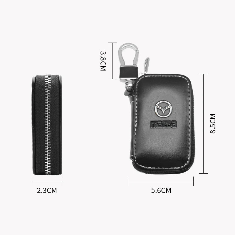 For Mazda Axela Atenza Demio 3 6 2 323 CX3 CX5 MX3 RX8 MP MS Auto Accessories Car Logo Leather Key Case Wallet Cover