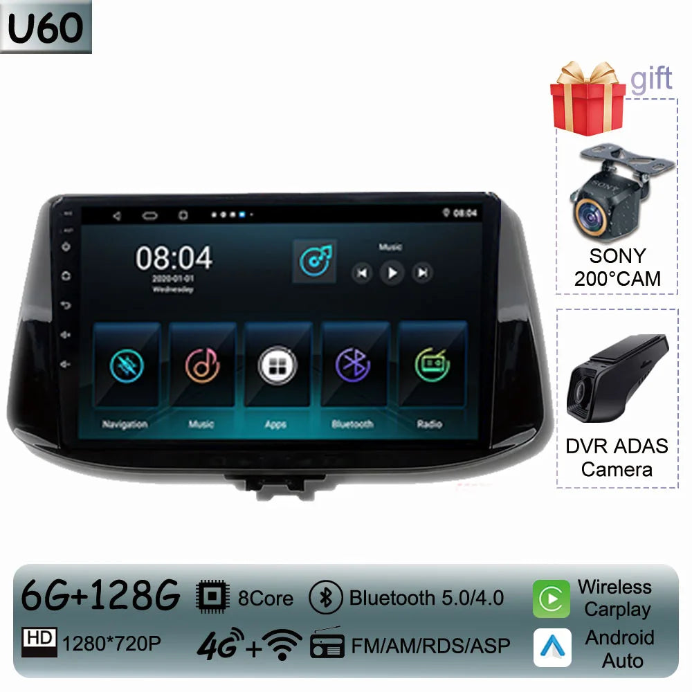 Car Radio For Hyundai I30 I30 2017 2018 2019 2020 2021 WIFI Multimedia Video Player Navigaion GPS No 2Din DVD Stereo Head Unit