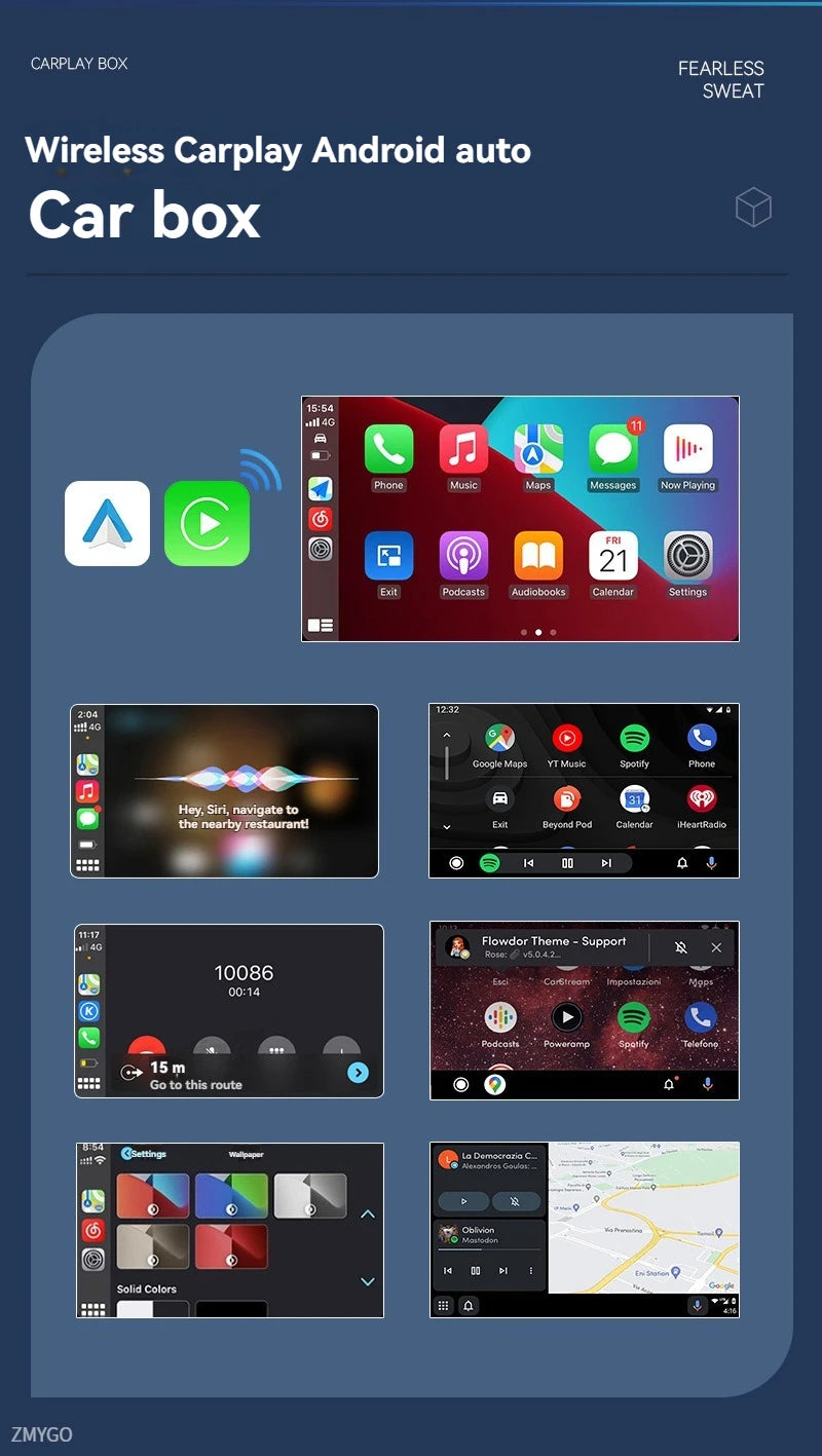 Carplay AI Box Android 13 Original Wired Carplay 2in1 wifi Bluetooth mini Portable Auto Cars Wireless Carplay Android Auto Box