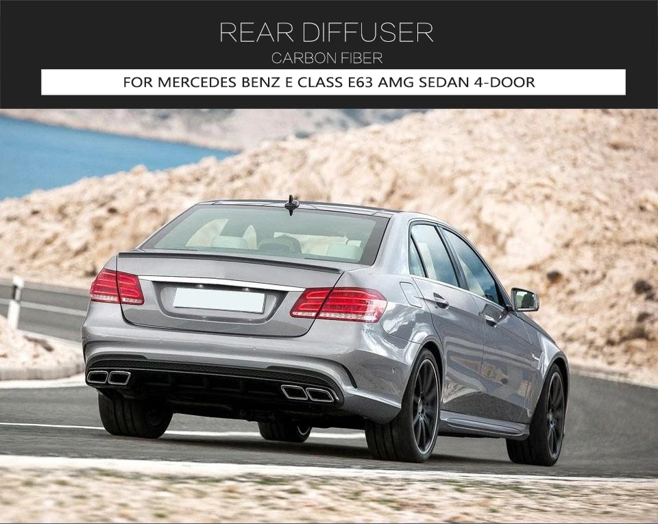 طقم هيكل خلفي من ألياف الكربون لسيارة مرسيدس بنز الفئة E الرياضية W212 E63 AMG سيدان 2013-2015