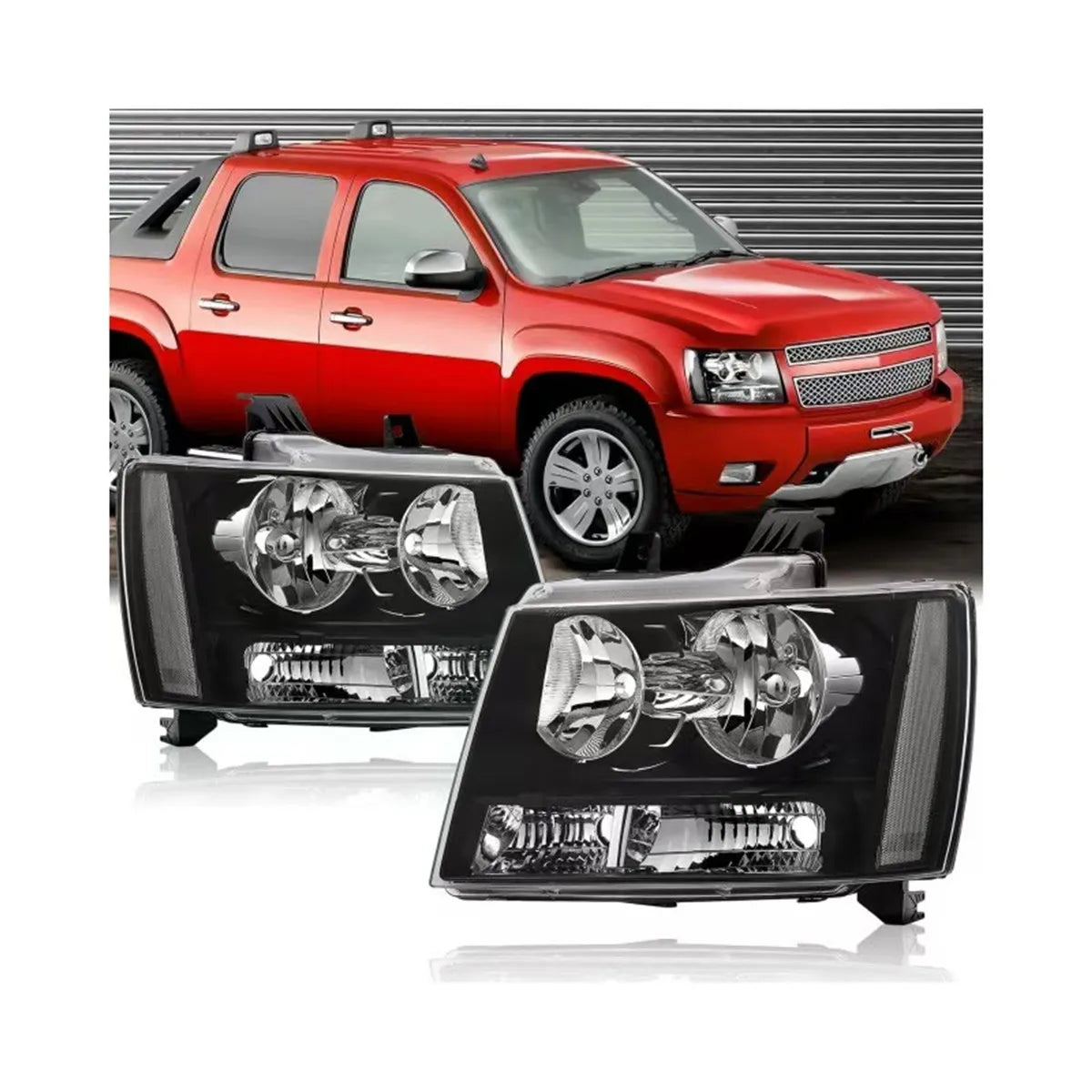 مصباح أمامي للسيارة من Pop DRL مصباح أمامي LED لسيارة شيفروليه أفالانش سوبربان تاهو 2007-2014 مصابيح أمامية قياسية أمريكية