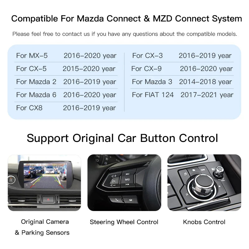 New Upgrade  CarPlay Android Auto USB Hub Adapter for Mazda 2 3 6 CX3 CX5 CX8 CX9 MX5 miata TK78669U0C Retrofit Kit 00008FZ34