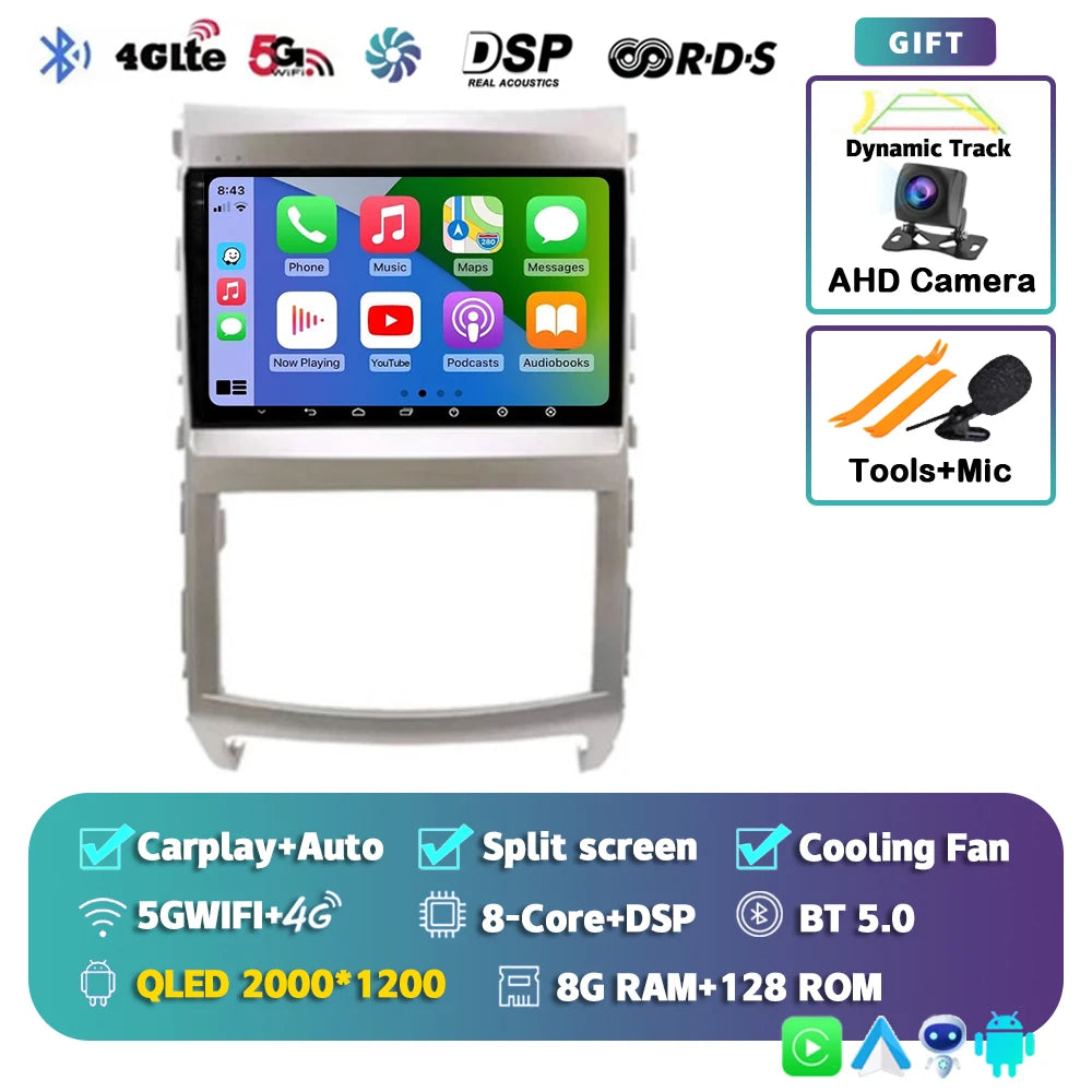 Android 14 For Hyundai Veracruz ix55 2006-2015 2K QLED Android Car Radio Multimedia Video Player GPS Stereo CarPlay 4G Head Unit