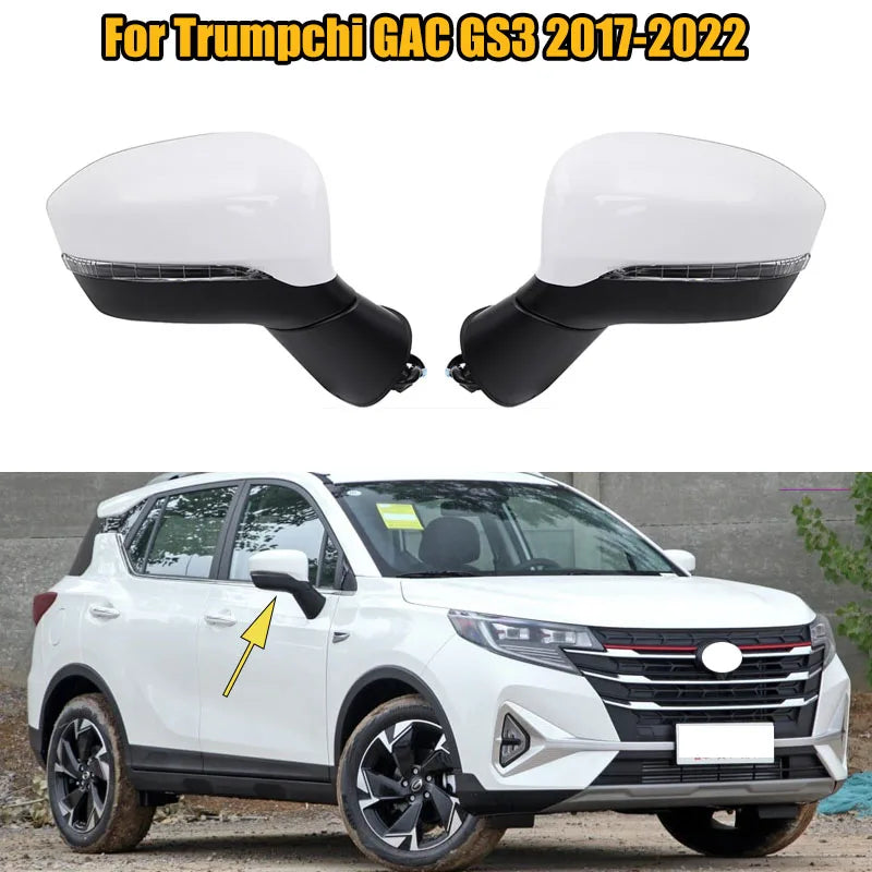 مجموعة مرآة الرؤية الخلفية للسيارة مع ضوء إشارة الانعطاف 5/8 دبابيس لسيارة Trumpchi GAC GS3 2017 2018 2019 2020 2021 2022