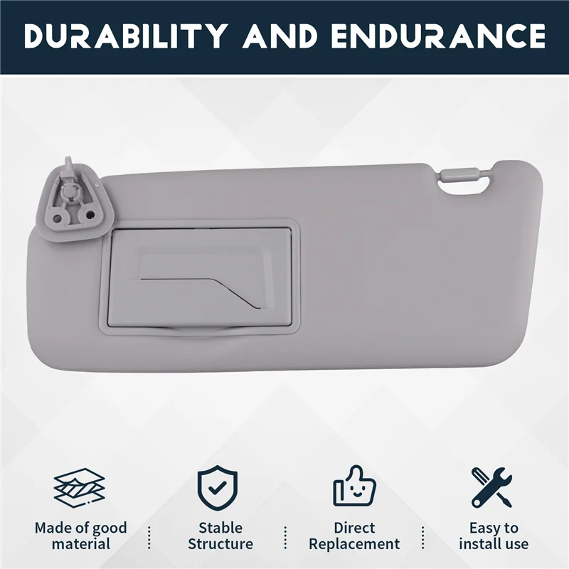 Car Sun Visor Inside Sunshade Gray For Hyundai I30 I30CW 2008-2011