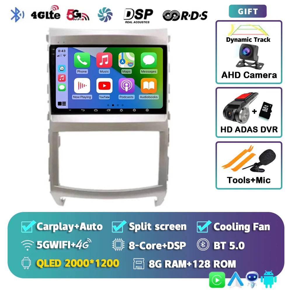 Android 14 For Hyundai Veracruz ix55 2006-2015 2K QLED Android Car Radio Multimedia Video Player GPS Stereo CarPlay 4G Head Unit