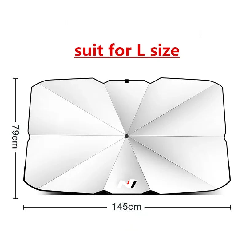 For Hyundai N i10 i20 i30 i40 ix25 ix35 ix55 Tucson Sonata Santa-Fe Paalishde Car Windshield Sun Shade UV Ray Reflector Umbrella