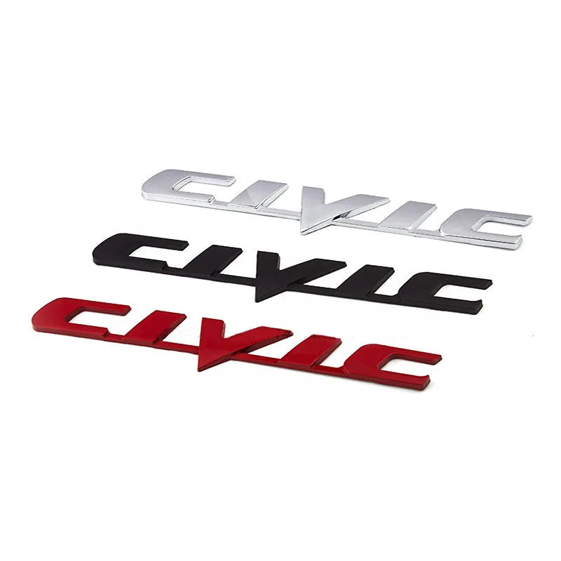 ملصق شعار سيارة معدني ثلاثي الأبعاد من Ivtec بتصميم شعار هوندا سيفيك، ملصقات صندوق السيارة الخلفي، ملحقات السيارات