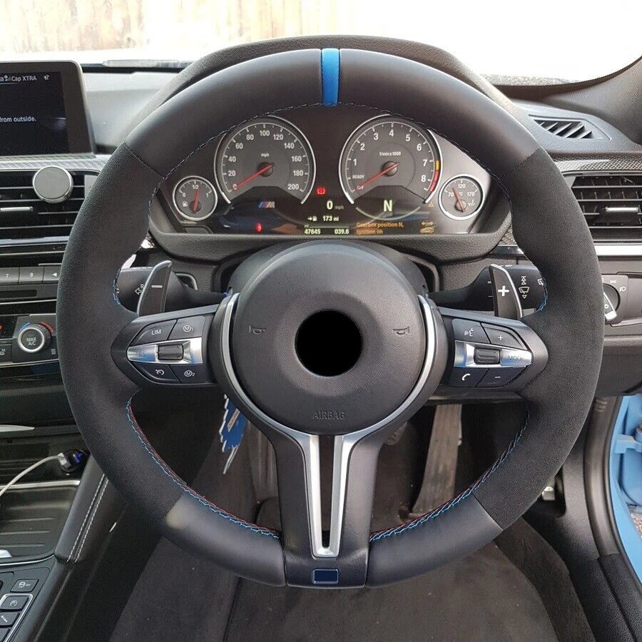 عجلة قيادة نصف ألكانتارا M Volante Lekrad لسيارات BMW F10 F11 F20 F21 F22 F25 F30 F31 F32 F33 F34 F36 F01 F06 F07 F12 F13 M3 M5