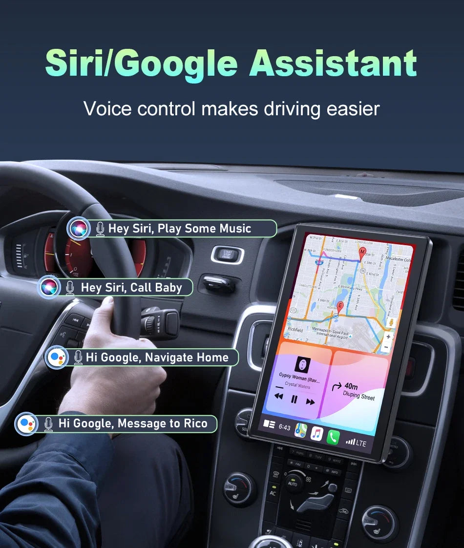 New 8 inch Carplay Screen for Car Wireless Carplay Android Auto Horizontal and Vertical Screen Navigation GPS Portable Car Radio