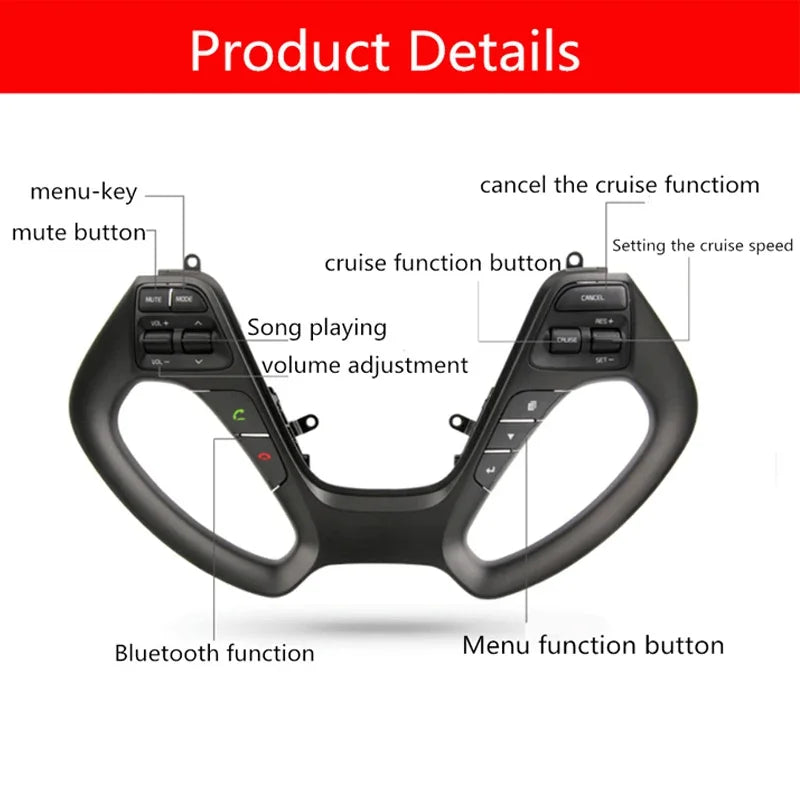 NEW Button Switch For KIA  K3 2016 2017 K3S  Steering Wheel Buttons Frame Switch Audio Voice Cruise Functions