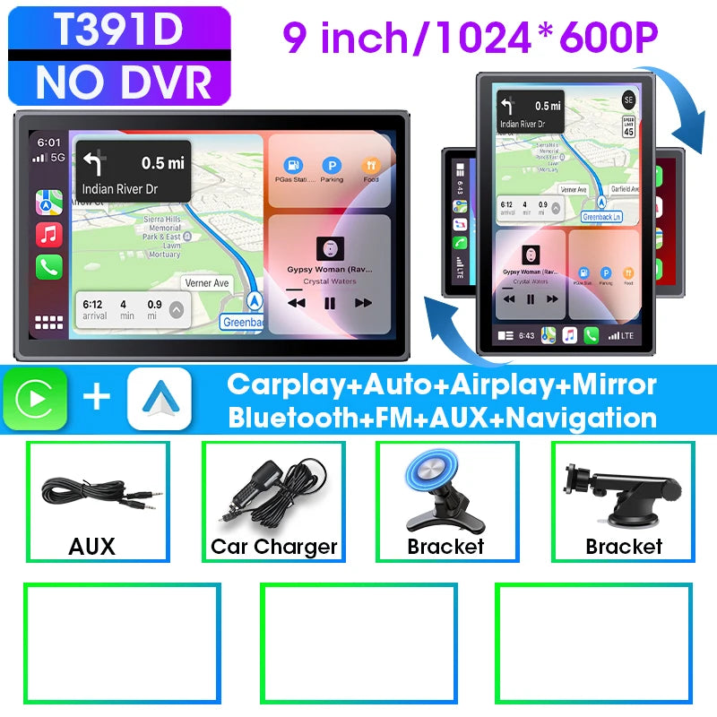 New 7/8/9" Carplay Screen for Car Vertical Screen Car Radio Wireless Carplay Android Auto Multimedia Video Player Car Monitors
