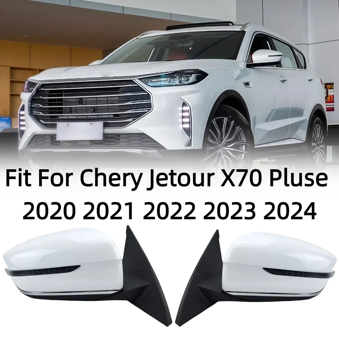 مجموعة مرآة جانبية للسيارة لسيارة شيري جيتور X70 بلس 2020 2021 2022 2023 2024 عاكس مرآة جانبية للسيارة ملحقات السيارة